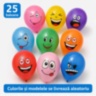 Set 25 de baloane colorate cu fețe emoji