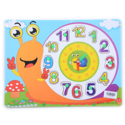 Melcul Cu Ceas, Puzzle Incastru din Lemn | image