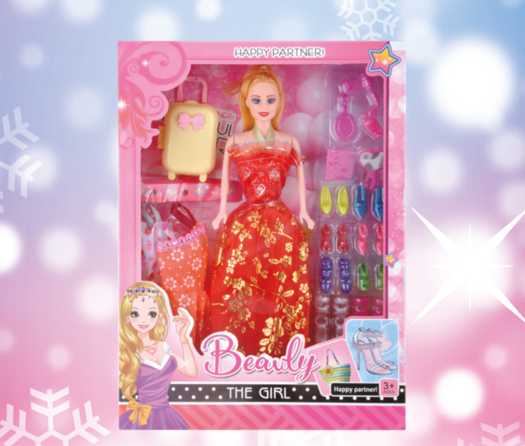 Barbie cu 2 Ținute, Încălțăminte și Accesorii de Păr
