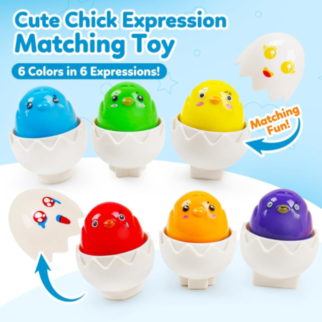 Set ouă educative cu expresii - 6 ouă colorate