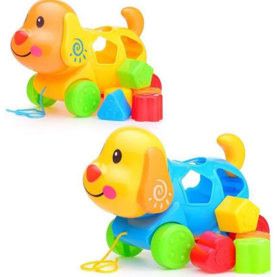 Cățeluș cu forme geometrice și sfoară de tras | image