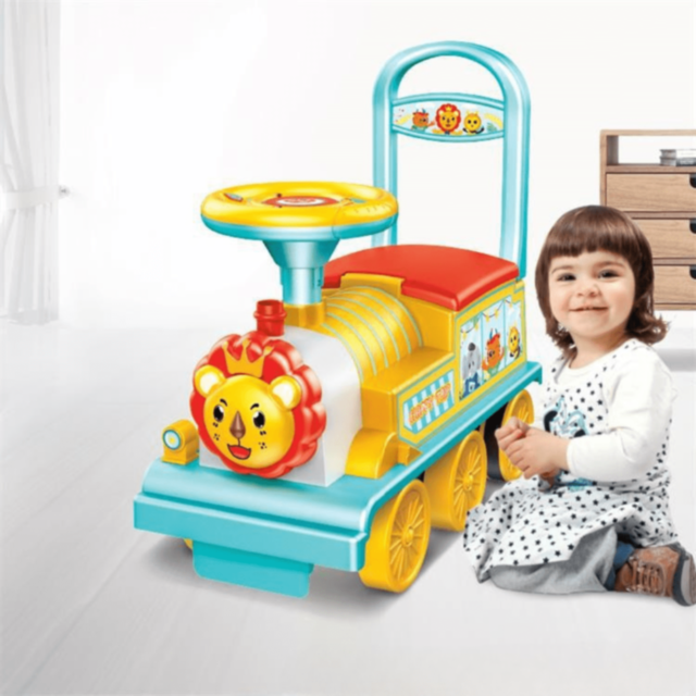Trenuleț Copii cu Leu Muzical și Volan Interactiv