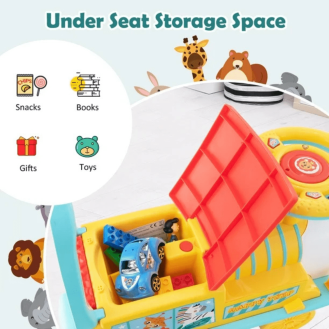 Trenuleț Copii cu Leu Muzical și Volan Interactiv