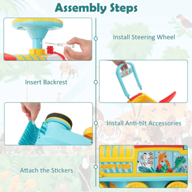 Trenuleț Copii cu Leu Muzical și Volan Interactiv