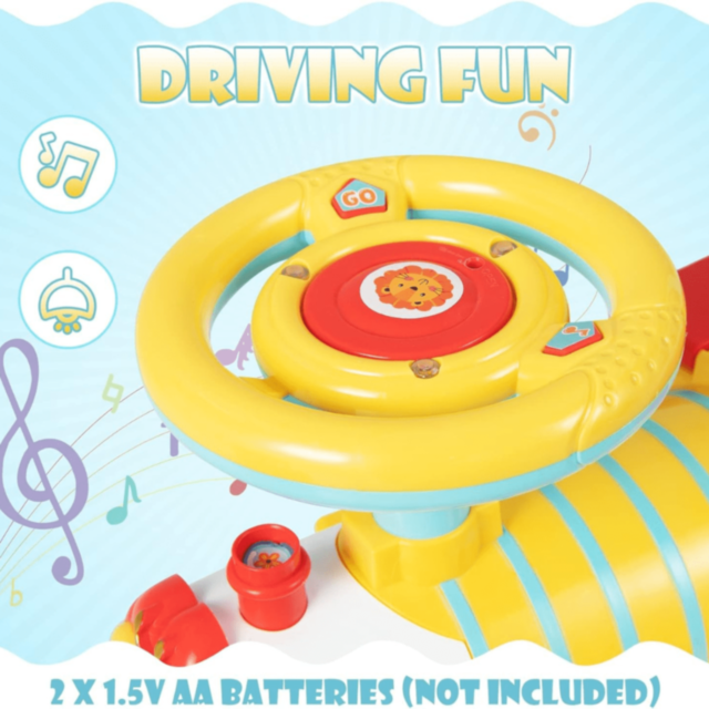 Trenuleț Copii cu Leu Muzical și Volan Interactiv