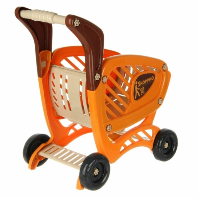 Cărucior cumpărături copii cu alimente și accesorii supermarket