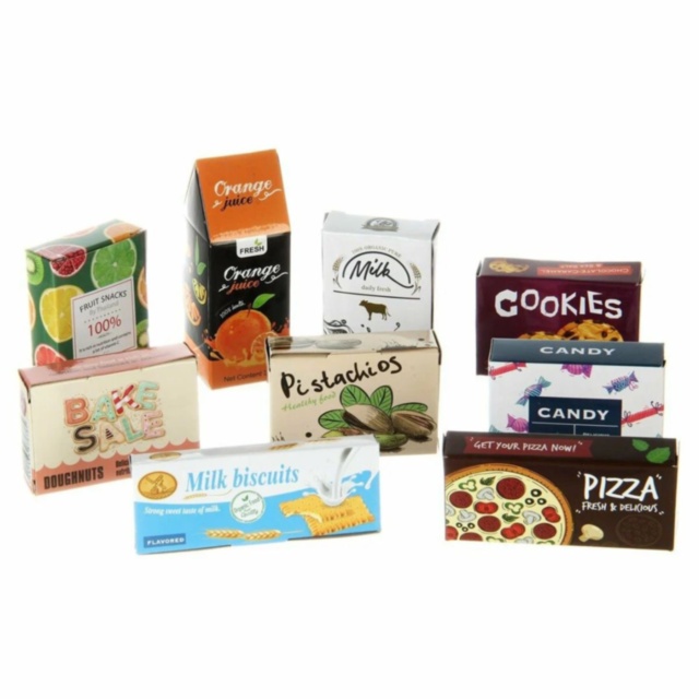 Cărucior cumpărături copii cu alimente și accesorii supermarket