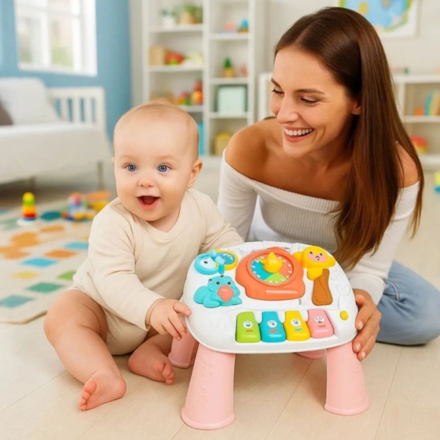 Măsuță Interactivă Muzicală pentru Bebeluși (culoare aleatorie)