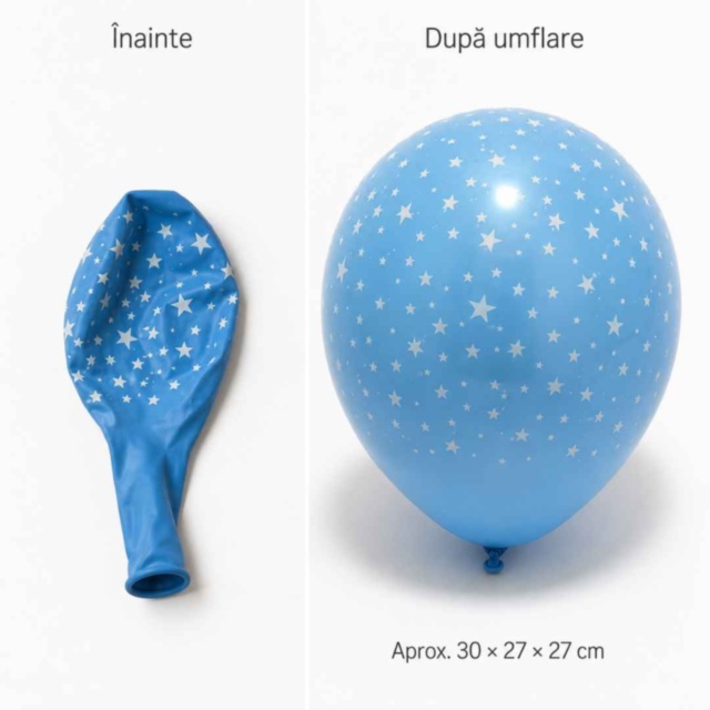 Set 25 de baloane colorate cu model steluțe