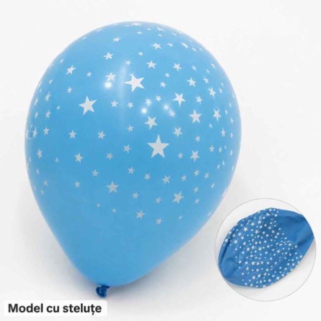 Set 25 de baloane colorate cu model steluțe
