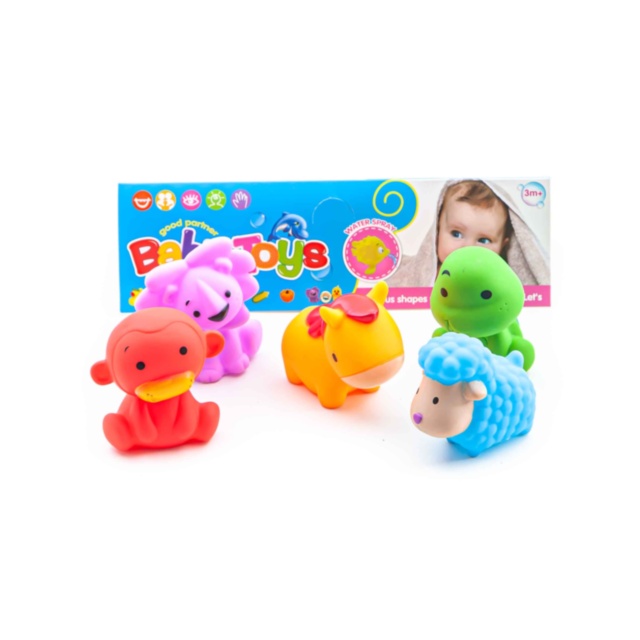 Set 5 Animăluțe de Baie cu Piuitoare