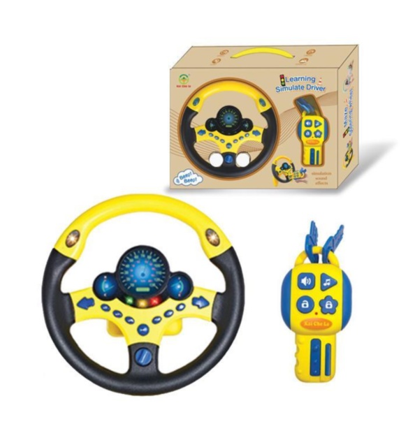 Simulator Auto Interactiv cu Volan și Chei, Efecte de Sunet și Lumini Realiste