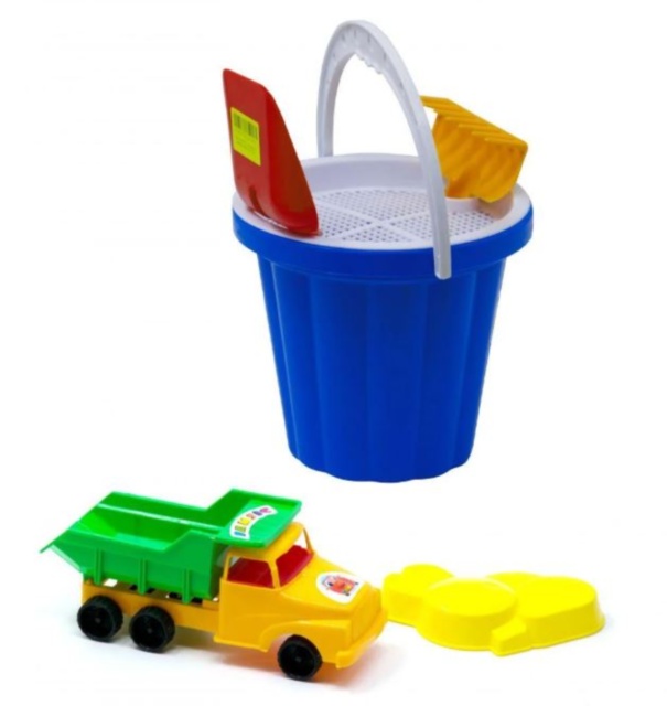 Găletușă cu 4 Accesorii de Nisip, 26cm