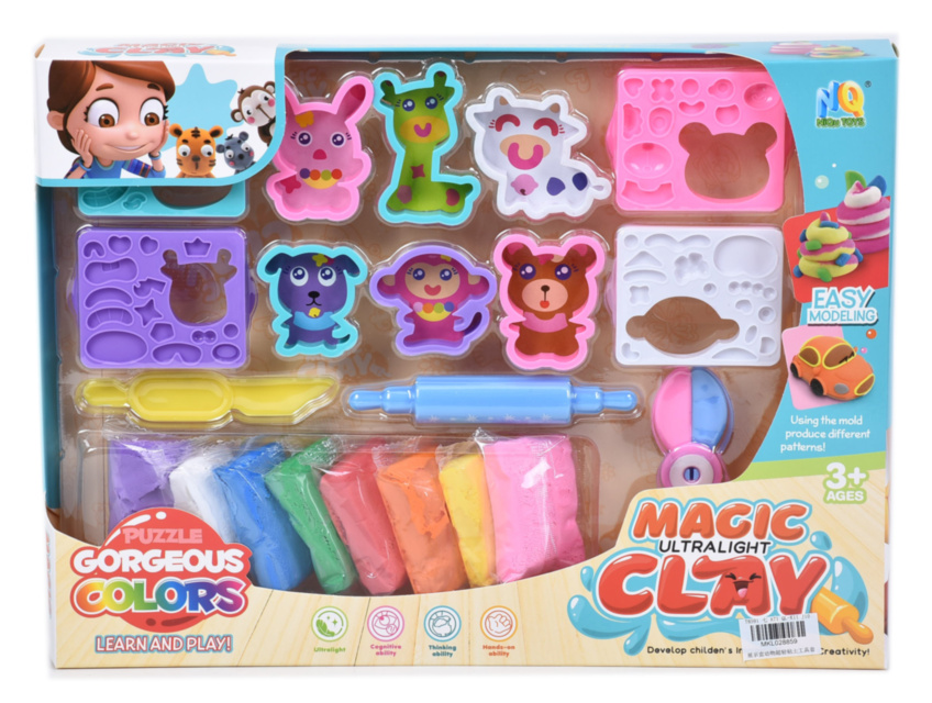 Spuma de Modelat 8 Culori și Ustensile de Modelat Animale