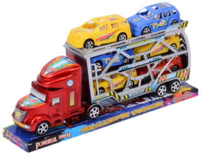 Camion cu Trailer și 6 Mașinuțe, 32cm  | image