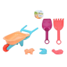 Set Jucării de Nisip cu Roabă, Lopățică și Forme
