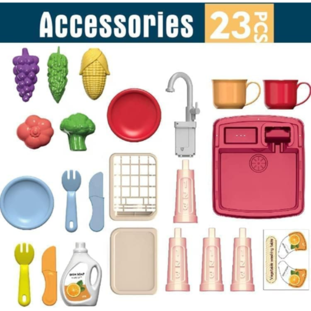 Set de Joacă Chiuvetă pentru Copii cu Apă Recirculabilă și Accesorii