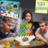 Joc de Echilibru Tetris Tower – 132 Piese Colorate și Cărți de Provocare