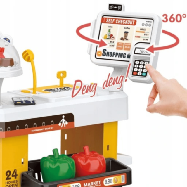 Supermarket Jucărie Interactiv cu Casă și Cărucior