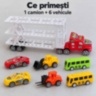 Camion transportor cu inerție, mașinuțe, utilaje și autobuze incluse