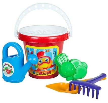 Găletușă cu 4 Accesorii de Nisip, 24cm