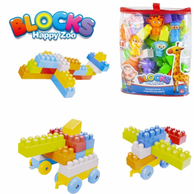 Set de Construcție din 68 Blocuri Colorate