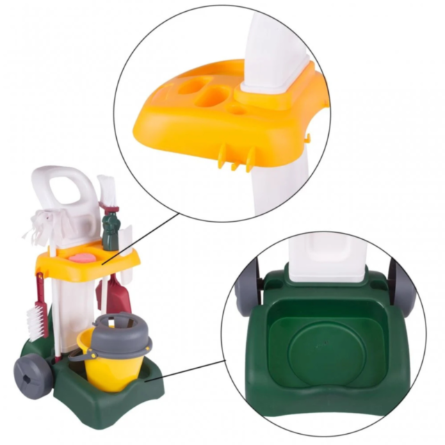 Set de Curățenie pentru Copii | Cărucior cu Accesorii și Ustensile