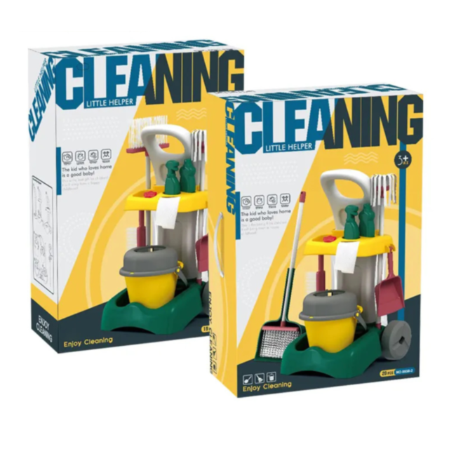 Set de Curățenie pentru Copii | Cărucior cu Accesorii și Ustensile