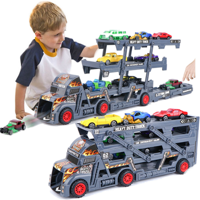 Camion Transportor cu 8 Mașinuțe Metalice și Lansator | image