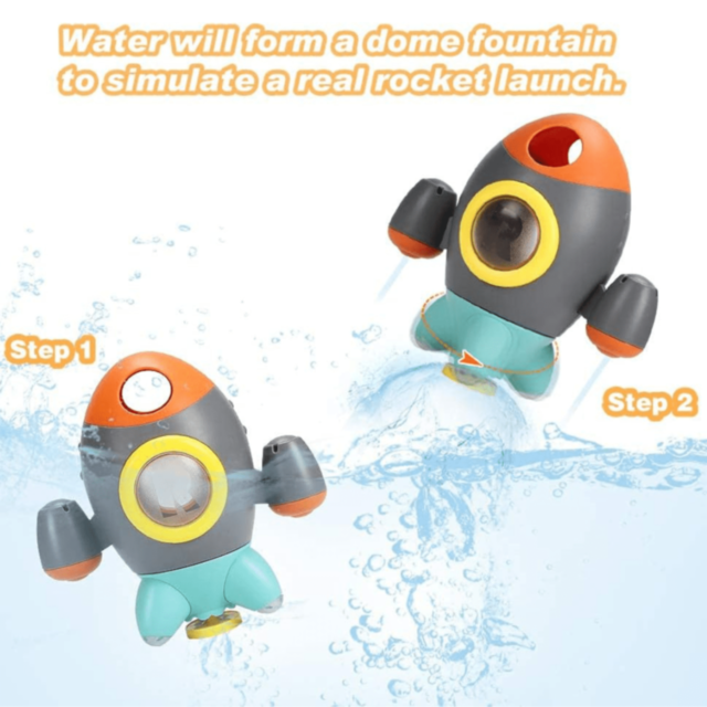 Jucărie de Baie Rachetă cu Jet de Apă (culoare aleatorie)