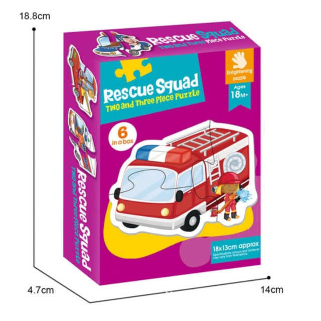 Puzzle Montessori Vehicule de Salvare 6 în 1