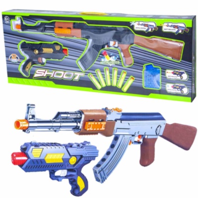 Mitralieră și Pistol cu 6 Proiectile cu Ventuze și Bile din Gelatină | image