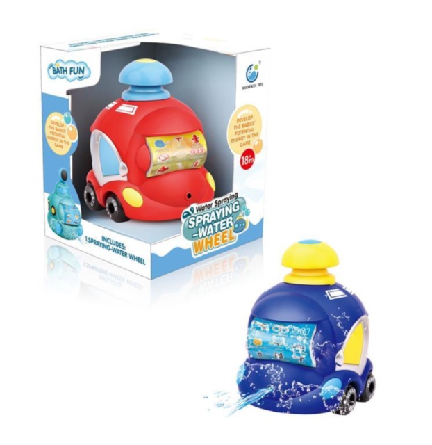 Машинка для Купания с Насосом, Брызгалкой и с Подвижными Рисунками на Роликах