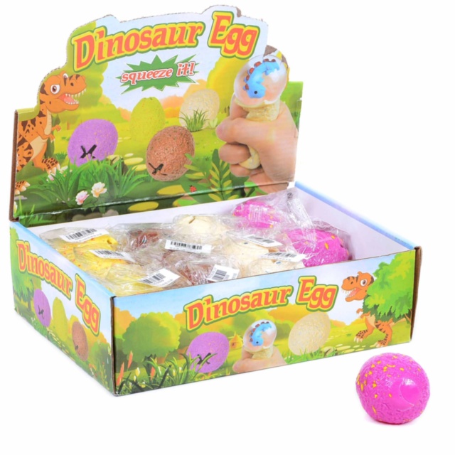 Ou din Cauciuc Squish Ball cu Dinozaur 12buc./set