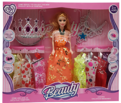 Barbie cu 6 Ținute, Diademă și Pandativ | image