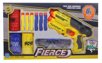 Pistol Blaster cu 6 Proiectile, Ochelari și 3 Conserve Țintă | image