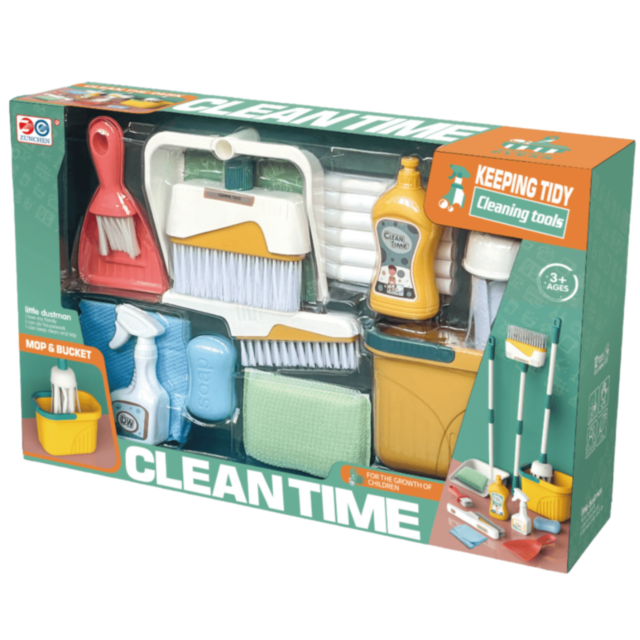 Set Jucărie de Curățenie Clean Time – Mop, Găleată și Accesorii pentru Copii