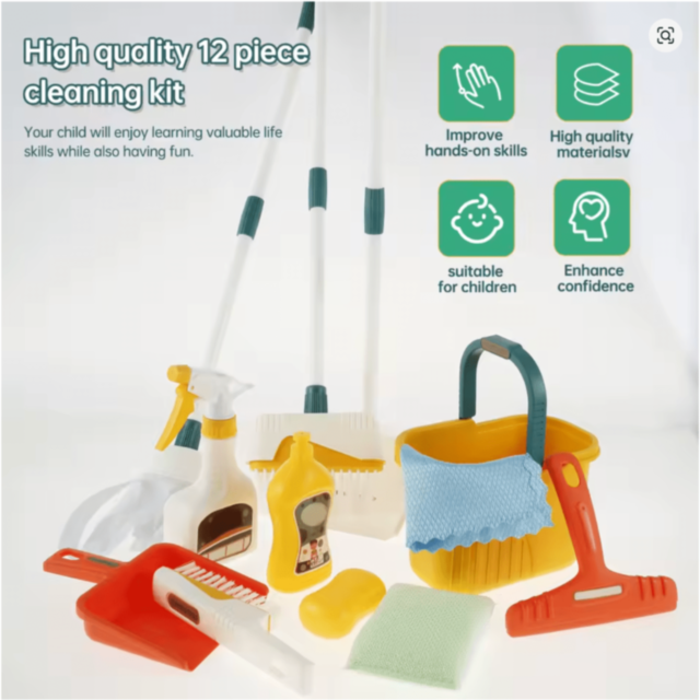 Set Jucărie de Curățenie Clean Time – Mop, Găleată și Accesorii pentru Copii
