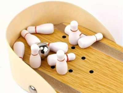 Bowling de Masă din Lemn – Joc Interactiv pentru Copii și Familie | image