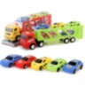 Camion Trailer Transport cu 6 Mașinuțe de Jucărie (culoare aleatorie)