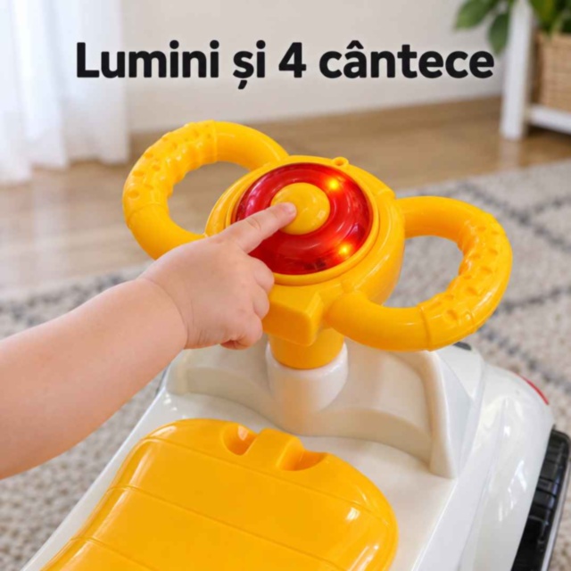 Mașinuță ride-on 2 în 1 cu oliță și muzică