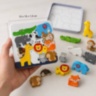 Puzzle din lemn cu animale sălbatice în cutie
