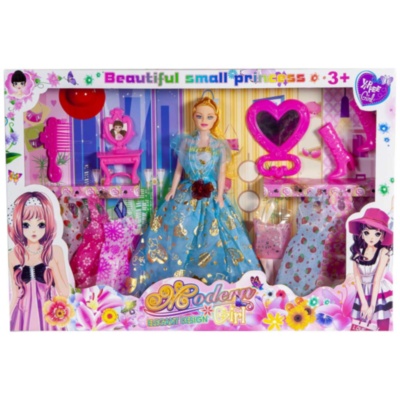 Barbie cu 8 Ținute, Încălțăminte și Oglindă | image