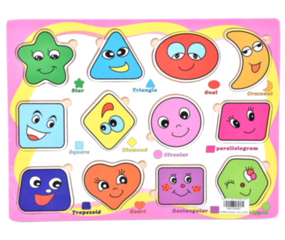 Puzzle Incastru din Lemn cu Figuri Geometrice | image