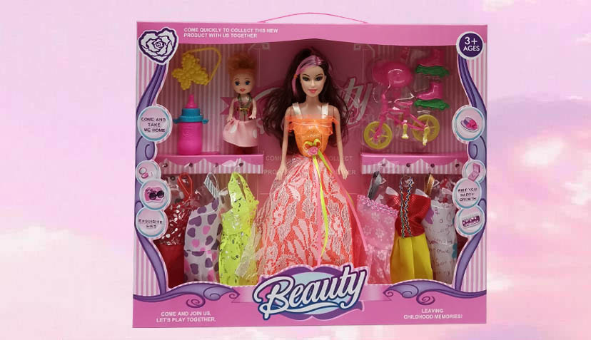 Barbie cu Fiica și 6 Ținute 