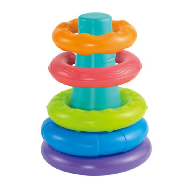 Turn cu Inele Colorate – Jucărie Montessori pentru Bebeluși