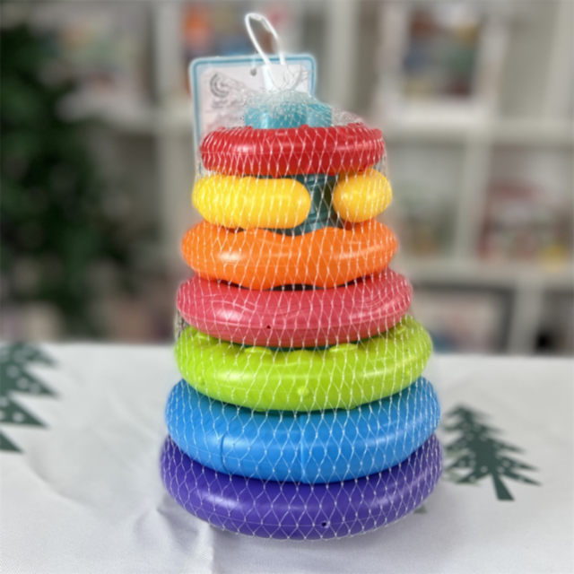 Turn cu Inele Colorate – Jucărie Montessori pentru Bebeluși