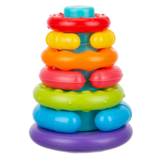 Turn cu Inele Colorate – Jucărie Montessori pentru Bebeluși