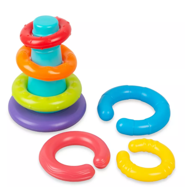 Turn cu Inele Colorate – Jucărie Montessori pentru Bebeluși