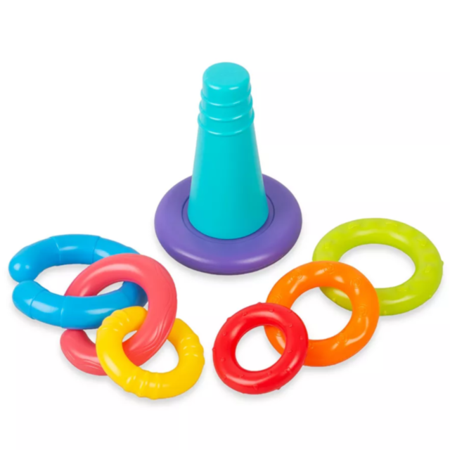 Turn cu Inele Colorate – Jucărie Montessori pentru Bebeluși